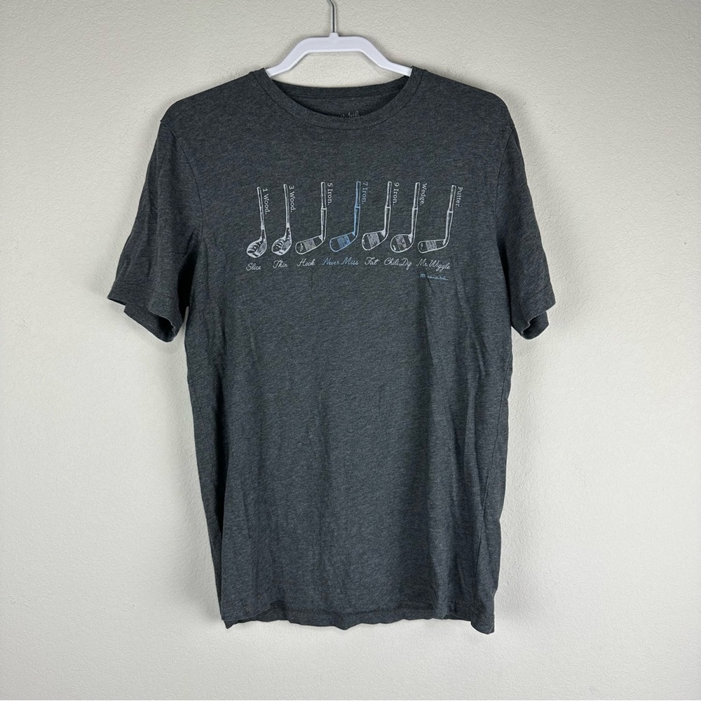 Travis Mathew Gray Golf Club Golfing Short Sleeve Pima Cotton Tee Shirt Medium